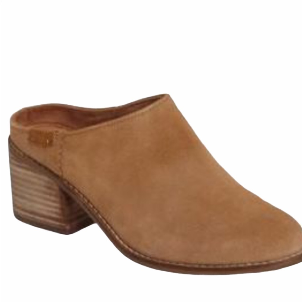TOMS Shoe Leila Suede Block Heel Mule Slip On
